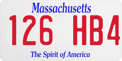 MA license plate 126HB4