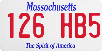 MA license plate 126HB5