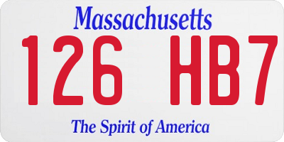 MA license plate 126HB7