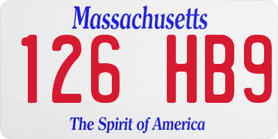 MA license plate 126HB9