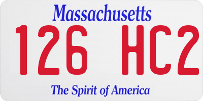 MA license plate 126HC2