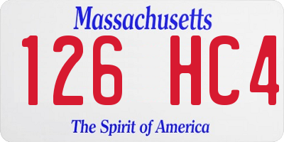 MA license plate 126HC4