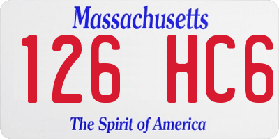 MA license plate 126HC6