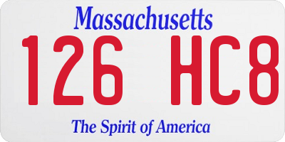 MA license plate 126HC8