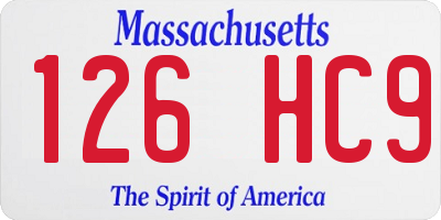 MA license plate 126HC9