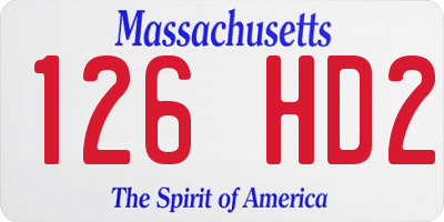 MA license plate 126HD2