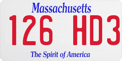 MA license plate 126HD3