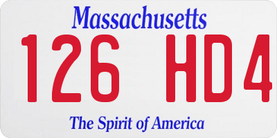 MA license plate 126HD4