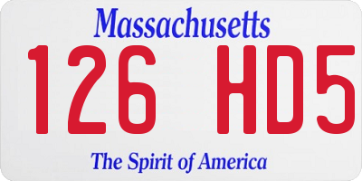 MA license plate 126HD5