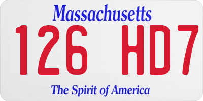 MA license plate 126HD7