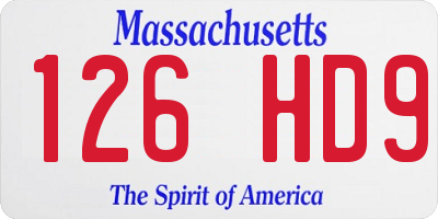 MA license plate 126HD9