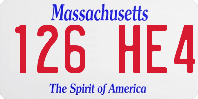 MA license plate 126HE4