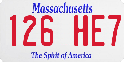 MA license plate 126HE7