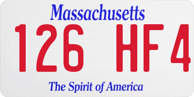 MA license plate 126HF4