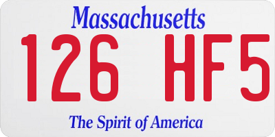 MA license plate 126HF5