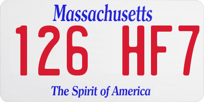 MA license plate 126HF7