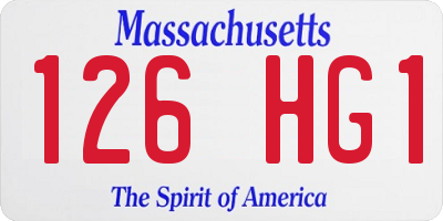 MA license plate 126HG1