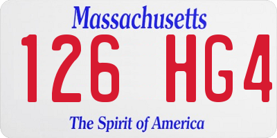 MA license plate 126HG4