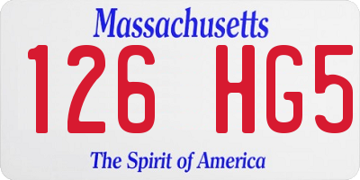MA license plate 126HG5