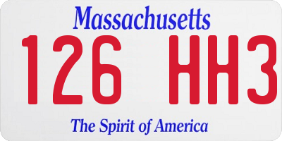 MA license plate 126HH3