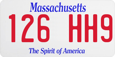 MA license plate 126HH9