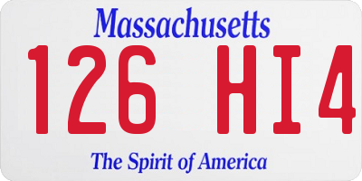 MA license plate 126HI4