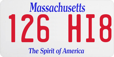 MA license plate 126HI8