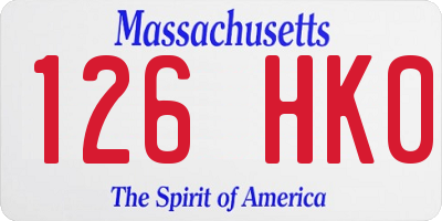 MA license plate 126HK0