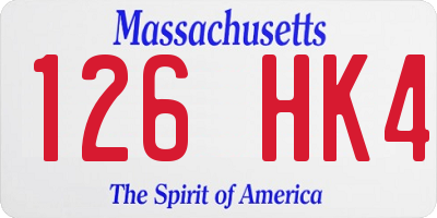 MA license plate 126HK4
