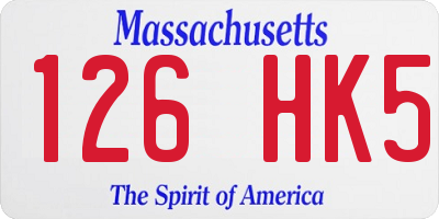 MA license plate 126HK5