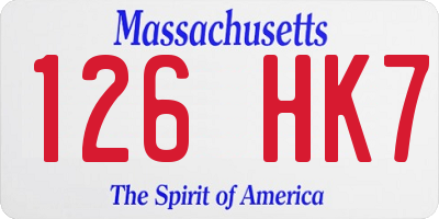 MA license plate 126HK7