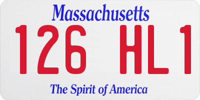 MA license plate 126HL1