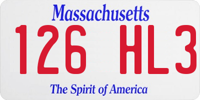 MA license plate 126HL3