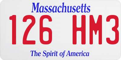 MA license plate 126HM3