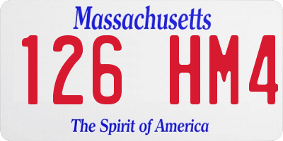 MA license plate 126HM4