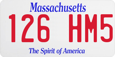 MA license plate 126HM5