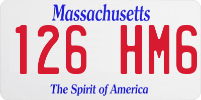 MA license plate 126HM6
