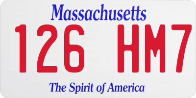 MA license plate 126HM7