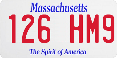 MA license plate 126HM9