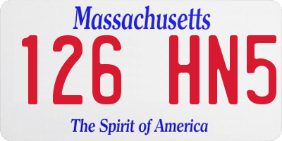 MA license plate 126HN5