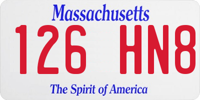 MA license plate 126HN8