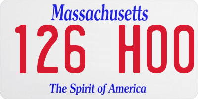 MA license plate 126HO0