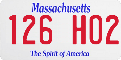MA license plate 126HO2