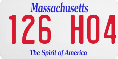 MA license plate 126HO4