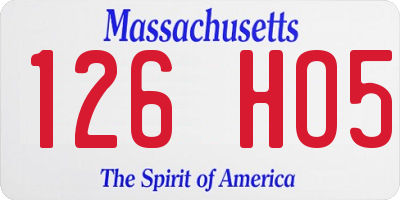 MA license plate 126HO5