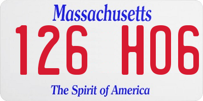 MA license plate 126HO6