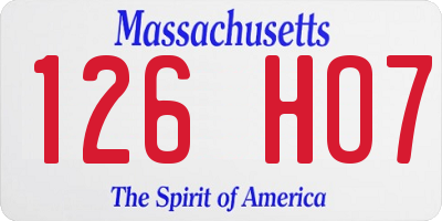 MA license plate 126HO7