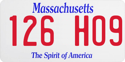 MA license plate 126HO9