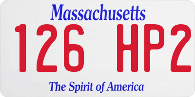 MA license plate 126HP2