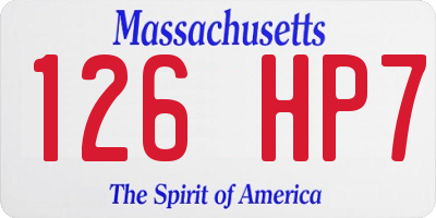 MA license plate 126HP7